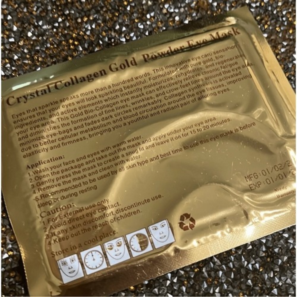 Crystal Collagen Gold Powder Eye Under-eye Mask Anti Aging Dark Circles NEW - Picture 3 of 3